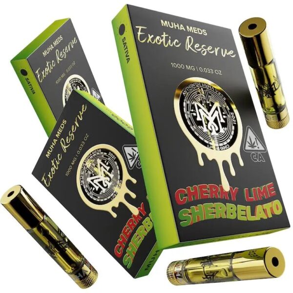 Exotic Reserve Cherry Lime Sherbelato Cartridge 1,000mg(Muha Meds)
